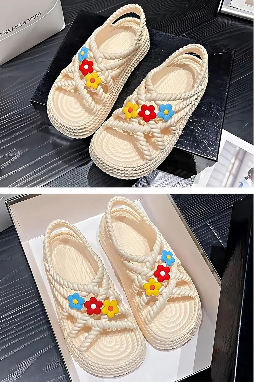 Women's Rope Sandals Summer Womens Comfort Sandals,Beach Sandals Women