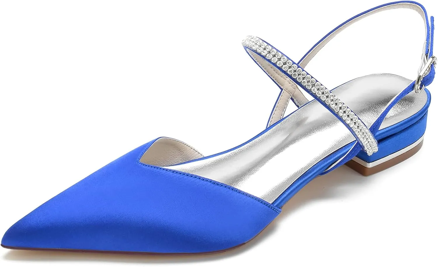 Womens Slingback Flats Shoes for Wedding Bride Comfortable Bridal Shoes,Royal Blue,7