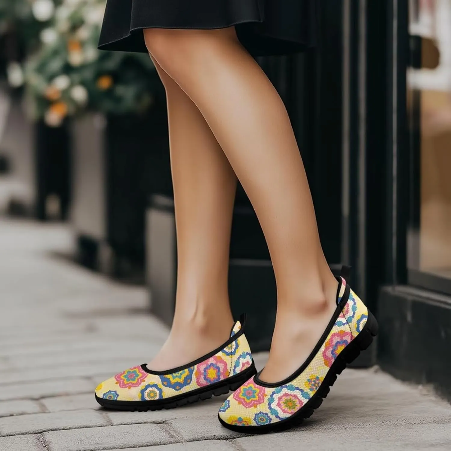 Women's Slip on Shoes Printed Lightweight Walking Shoes Stylish Loafers Non Slip Shoes Low-top Casual Shoes SizeUS 6-11