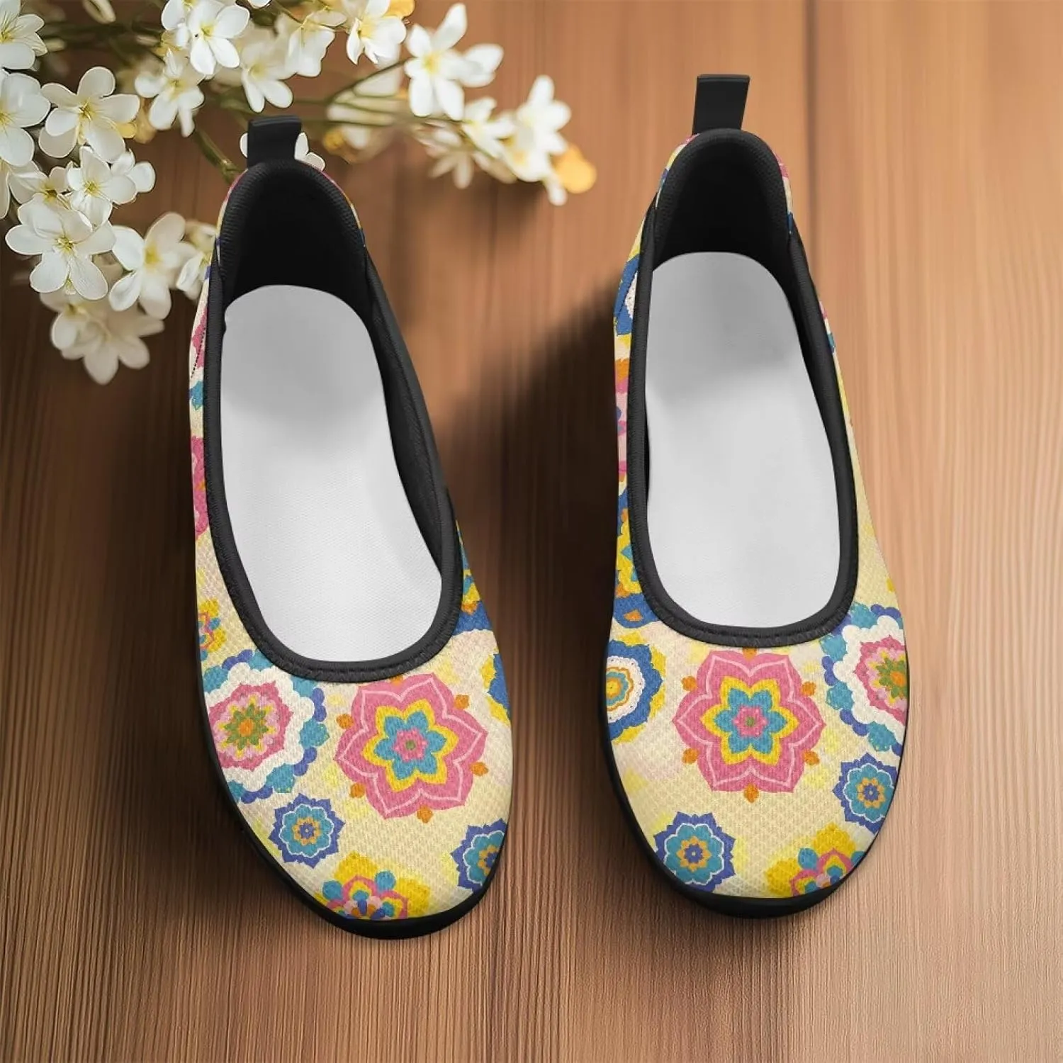 Women's Slip on Shoes Printed Lightweight Walking Shoes Stylish Loafers Non Slip Shoes Low-top Casual Shoes SizeUS 6-11