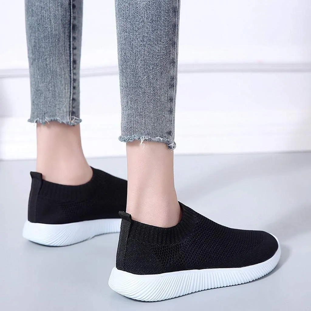 Women's Slip On Walking Shoes Running Comfortable Non Slip Work Shoes Women High Top Casual Tennis Shoes Slip On Sneakers White Tennis Shoe White Loafers