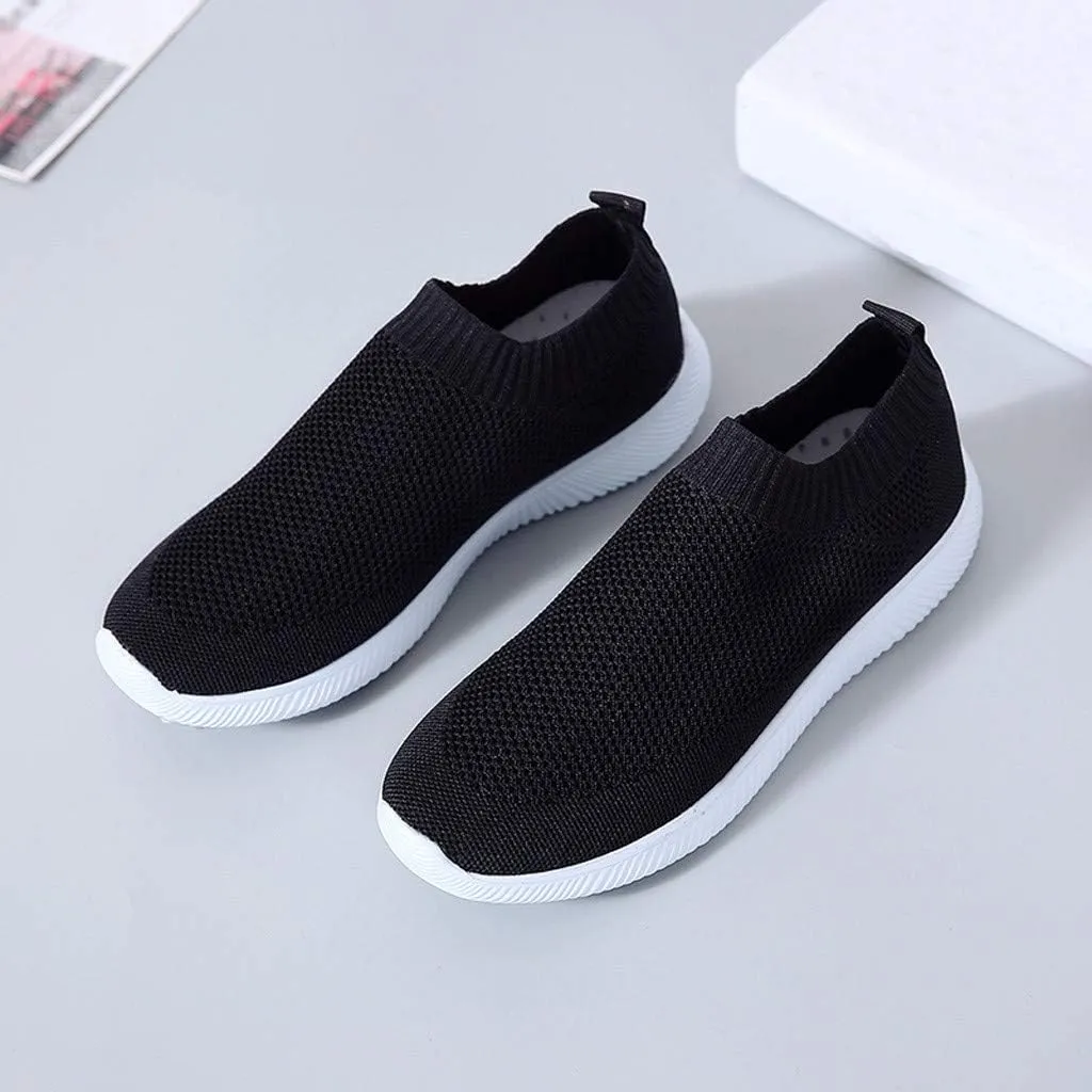 Women's Slip On Walking Shoes Running Comfortable Non Slip Work Shoes Women High Top Casual Tennis Shoes Slip On Sneakers White Tennis Shoe White Loafers