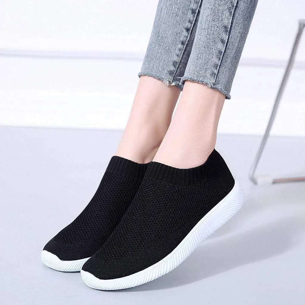 Women's Slip On Walking Shoes Running Comfortable Non Slip Work Shoes Women High Top Casual Tennis Shoes Slip On Sneakers White Tennis Shoe White Loafers