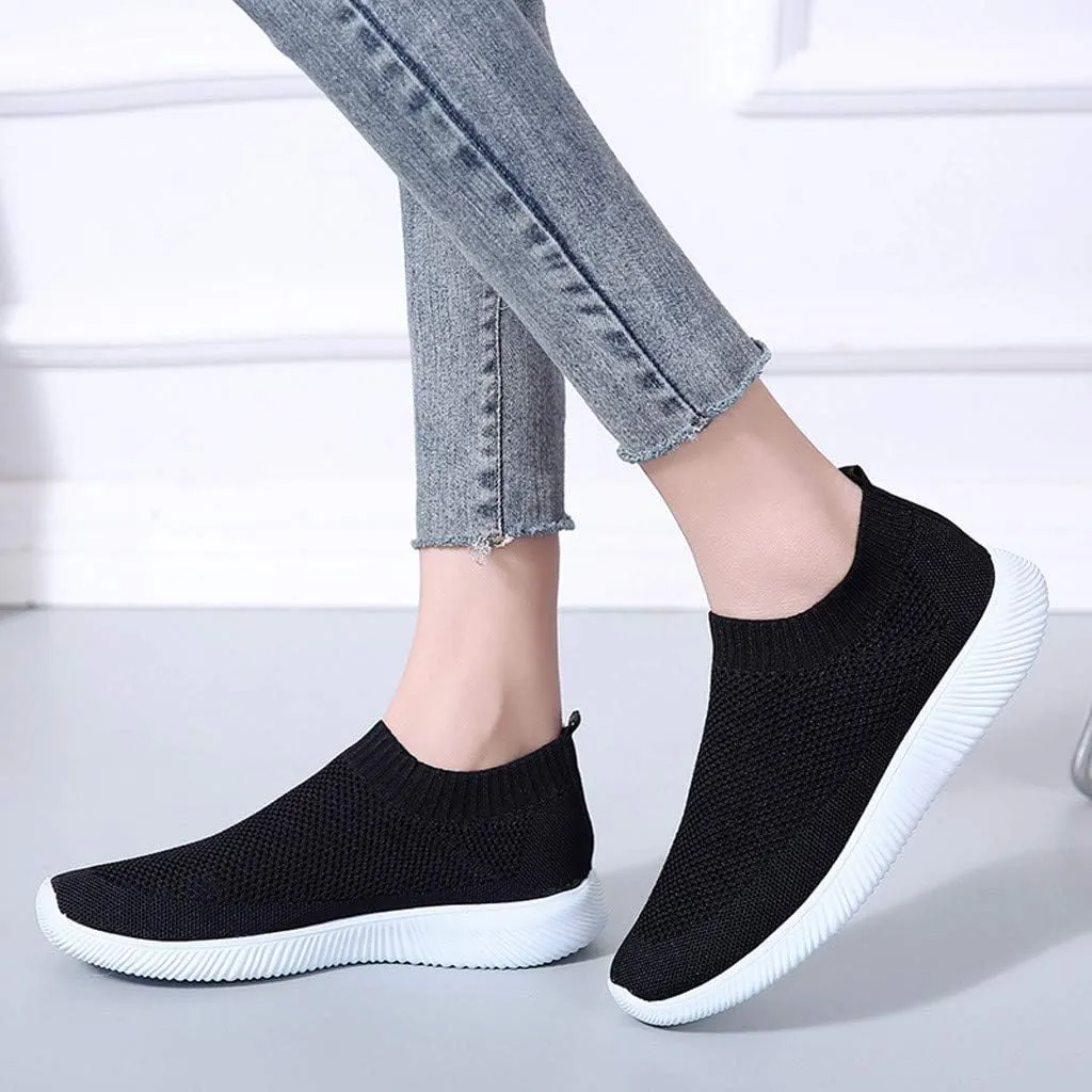 Women's Slip On Walking Shoes Running Comfortable Non Slip Work Shoes Women High Top Casual Tennis Shoes Slip On Sneakers White Tennis Shoe White Loafers