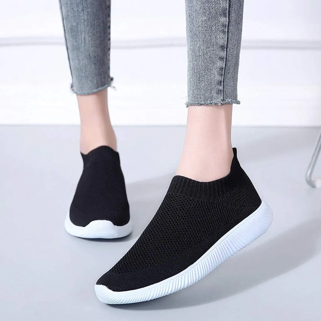 Women's Slip On Walking Shoes Running Comfortable Non Slip Work Shoes Women High Top Casual Tennis Shoes Slip On Sneakers White Tennis Shoe White Loafers