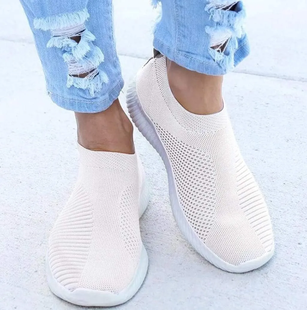 Women's Slip On Walking Shoes Running Comfortable Slip On Shoes Women Fashion Casual Tennis Shoes Platform Sneakers Red Tennis Shoe Loafers Dress Shoe