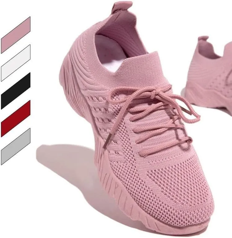 Women's Sneakers - Comfortable Gym Workout & Running Shoes for Women, White, One Size