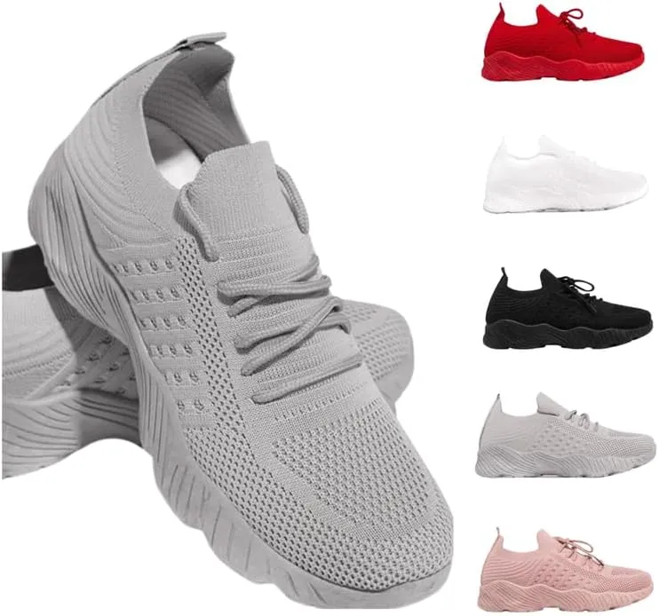 Women's Sneakers - Comfortable Gym Workout & Running Shoes for Women, White, One Size