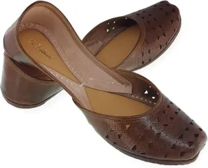 Women's Soft Leather Daily Casual Wear Jutis | Bite and Pinch Free Juti | Punjabi Jutti for Ladies | Flats Mojari Shoes | Phulkari Ethnic Flat for Girls |