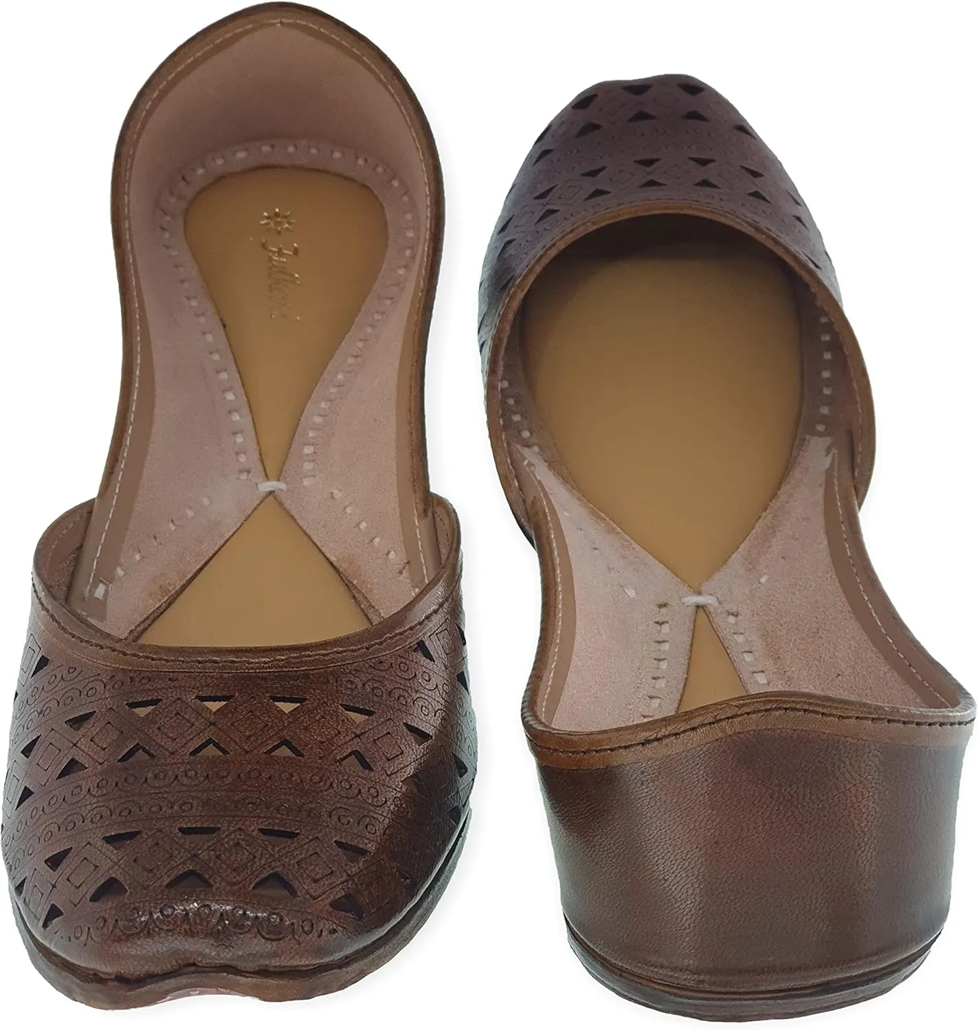 Women's Soft Leather Daily Casual Wear Jutis | Bite and Pinch Free Juti | Punjabi Jutti for Ladies | Flats Mojari Shoes | Phulkari Ethnic Flat for Girls |