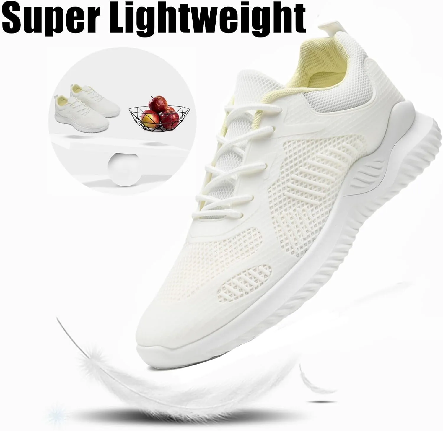 Womens Tennis Running Shoes Unisex Lightweight Breathable Walking Shoes Ultra Soft Flying Knitting Lace Up Fashion Sneakers Non Slip Athletic Trainers Casual Sports Shoes
