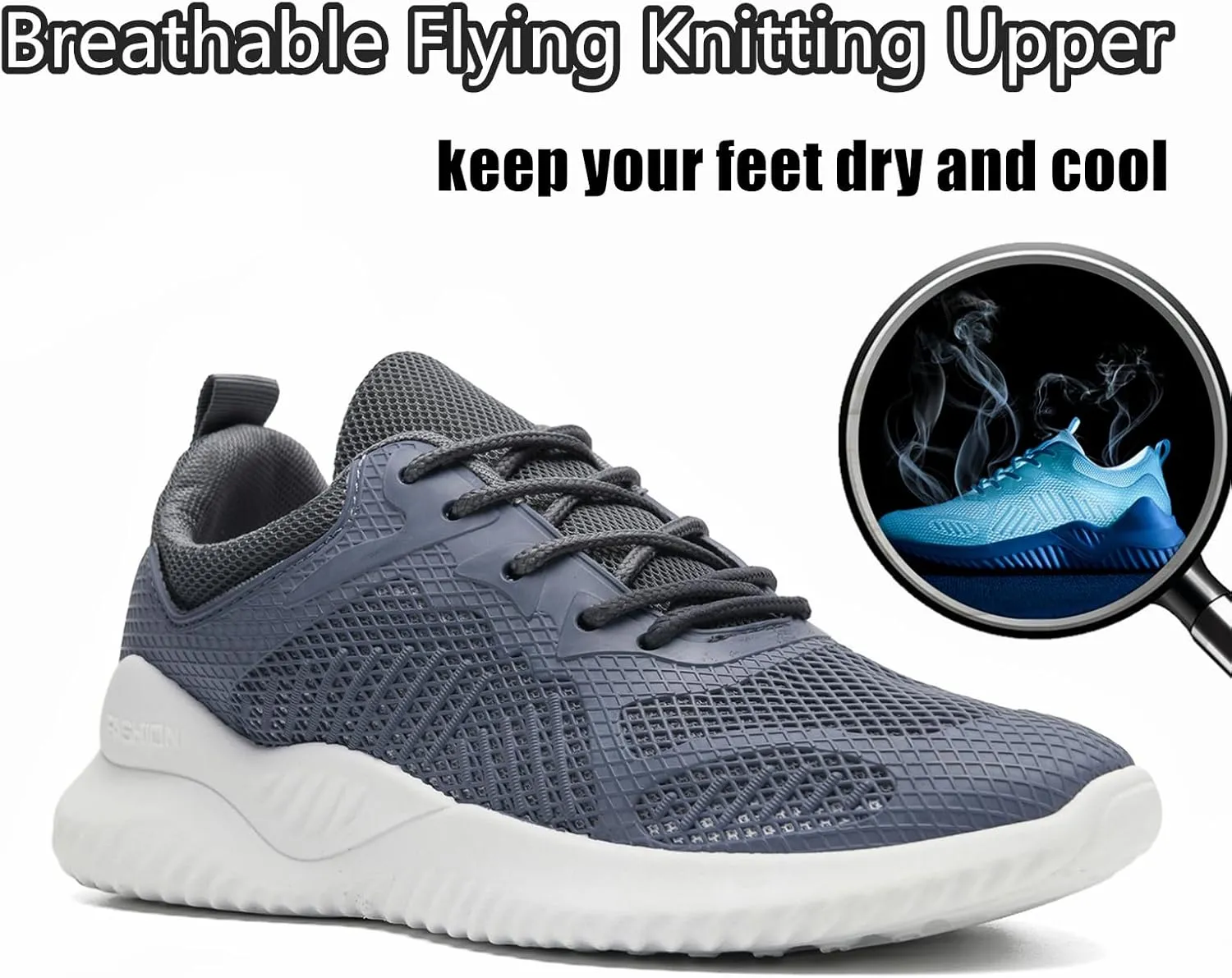 Womens Tennis Running Shoes Unisex Lightweight Breathable Walking Shoes Ultra Soft Flying Knitting Lace Up Fashion Sneakers Non Slip Athletic Trainers Casual Sports Shoes