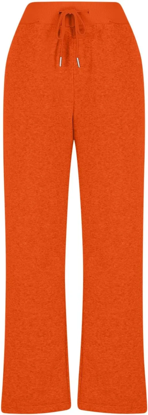 Womens Wide Leg Sweatpants High Waisted Drawsting Workout Athletic Yoga Pants Casual Pants with Pockets