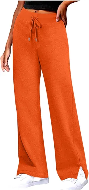 Womens Wide Leg Sweatpants High Waisted Drawsting Workout Athletic Yoga Pants Casual Pants with Pockets