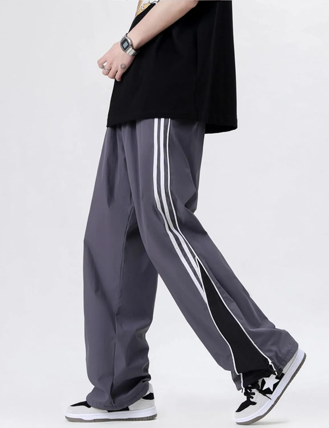 Y2k Pants Men Block Color Sweatpants Hip Hop Streetwear Pants Baggy Wide Leg Sweatpants Jogger Pants