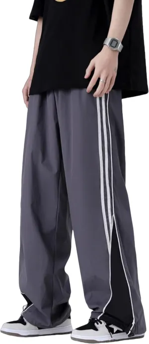 Y2k Pants Men Block Color Sweatpants Hip Hop Streetwear Pants Baggy Wide Leg Sweatpants Jogger Pants