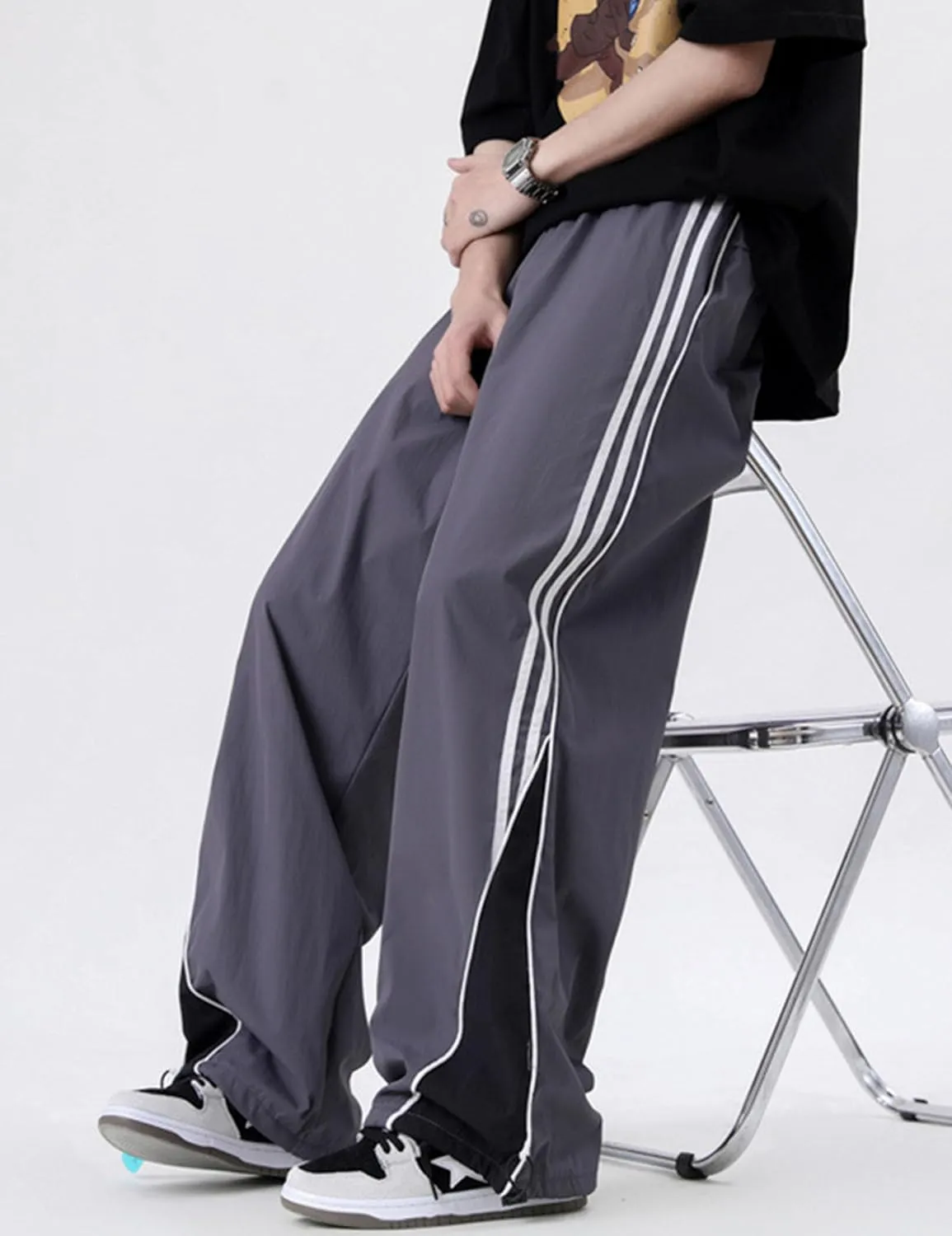 Y2k Pants Men Block Color Sweatpants Hip Hop Streetwear Pants Baggy Wide Leg Sweatpants Jogger Pants