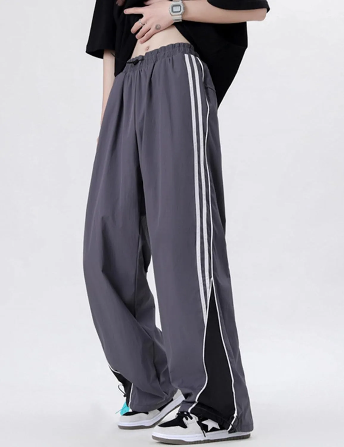 Y2k Pants Men Block Color Sweatpants Hip Hop Streetwear Pants Baggy Wide Leg Sweatpants Jogger Pants
