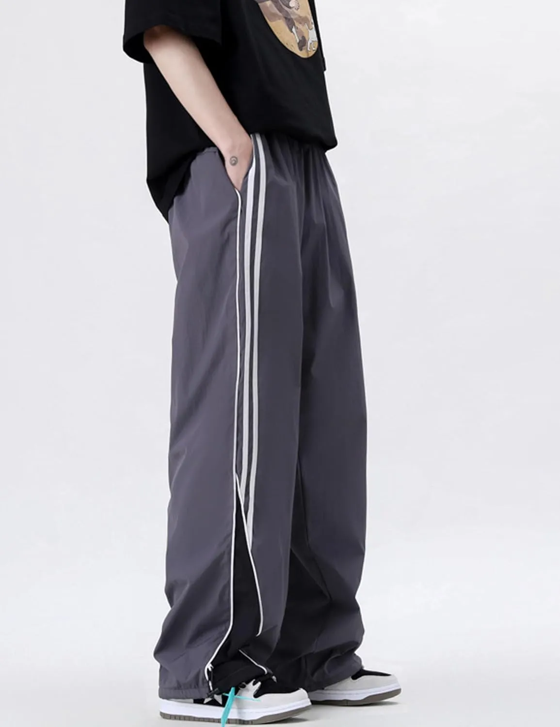 Y2k Pants Men Block Color Sweatpants Hip Hop Streetwear Pants Baggy Wide Leg Sweatpants Jogger Pants