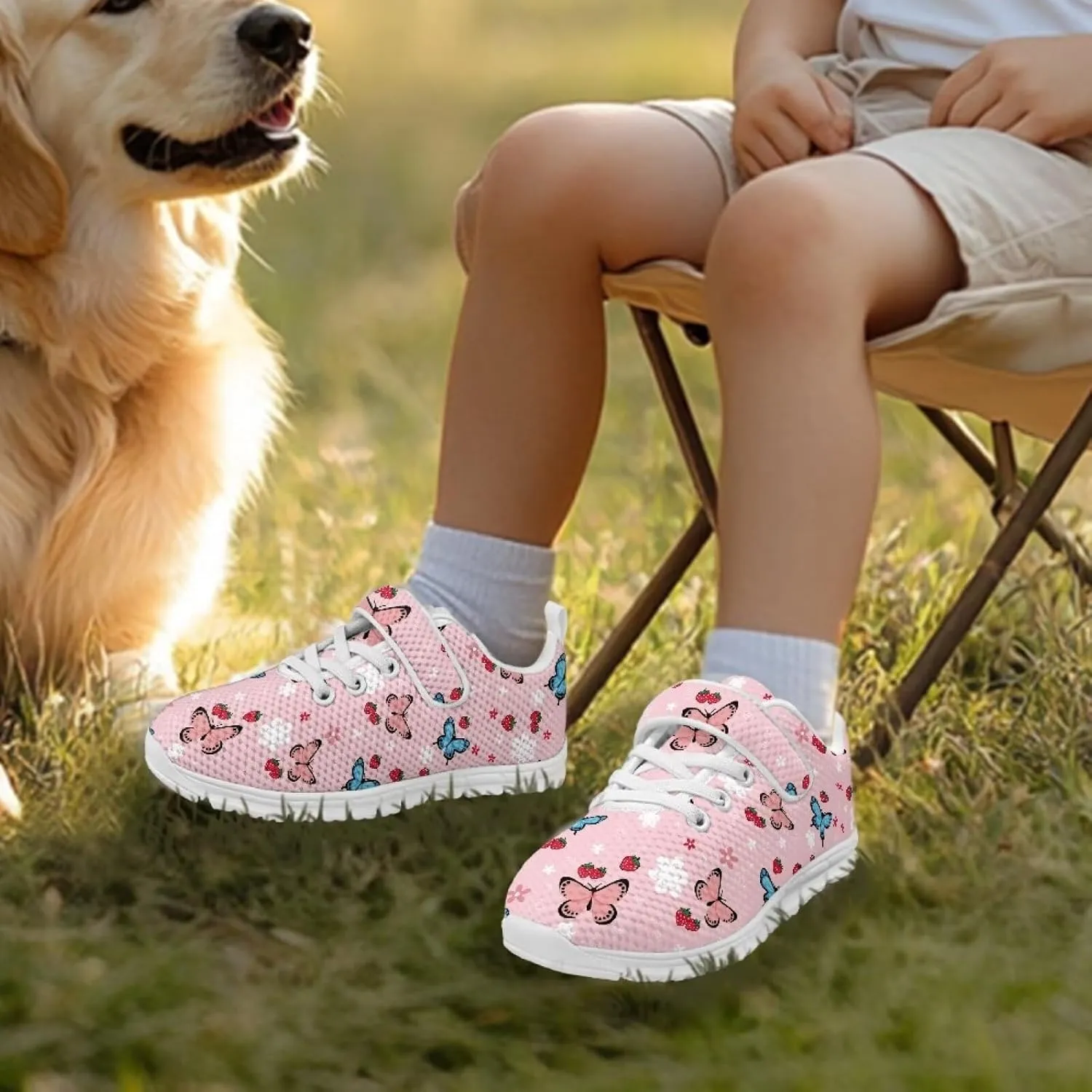Yzaoxia Unisex Kids Sneakers Hook and Loop Boys Girls Walking Shoes